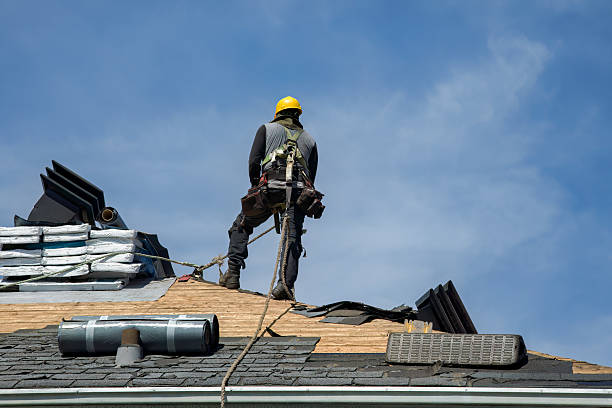 Professional Gutter Installation technician working in East Weymouth, MA